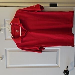 Red Textured Collared Polo Shirt